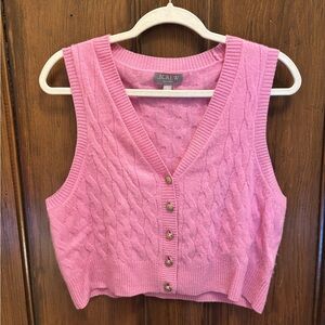 J. Crew Cashmere Pink Cable knit Sweater Vest